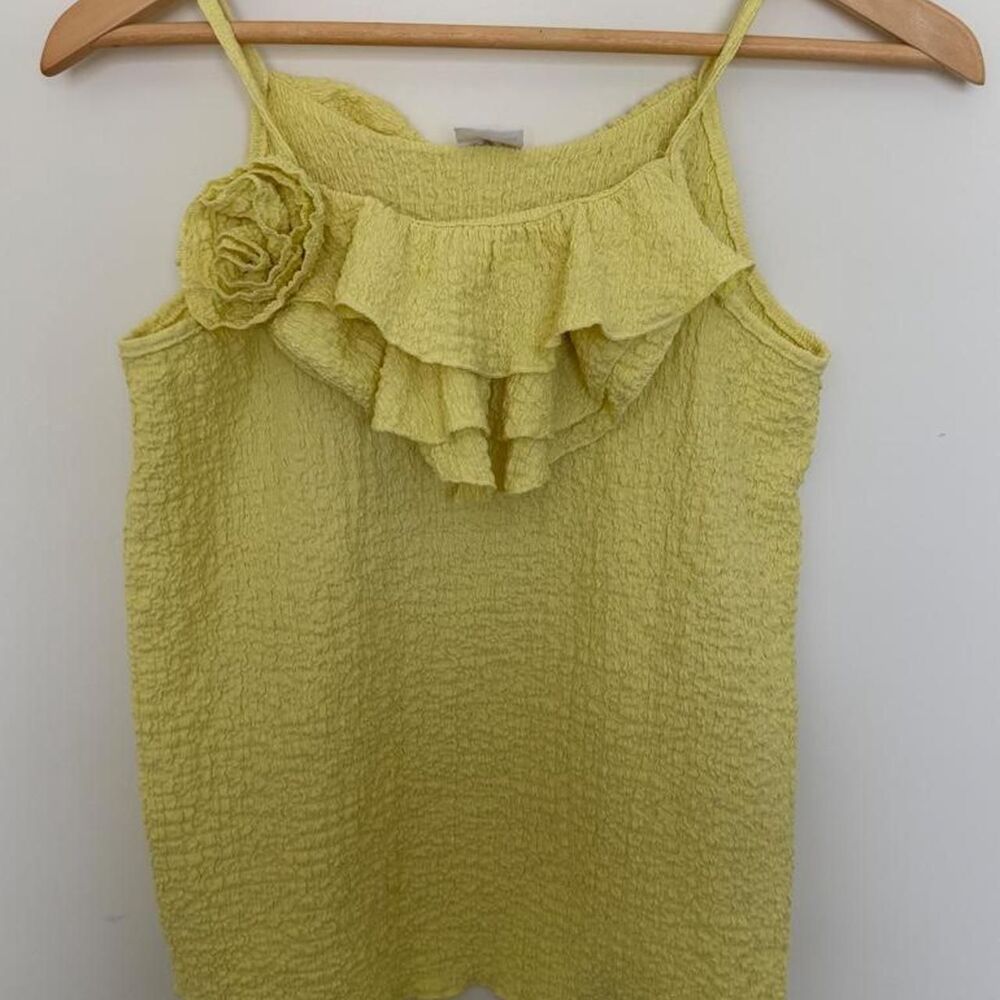 Yellow ruffle top